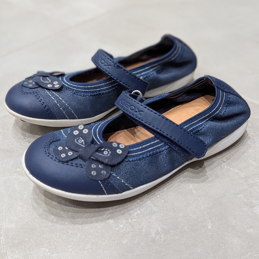 2/$80 Geox Kids' Dark Blue Butterfly Flats Jodie Fashion Shoes Size 12